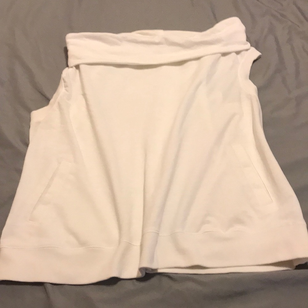 DKNY Cowl Neck Sleeveless Sweater/ Cream color